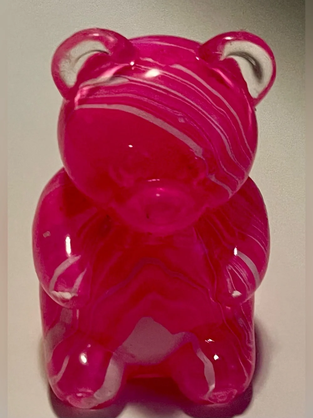Gummy Bear Squishy Toy - Pink & White